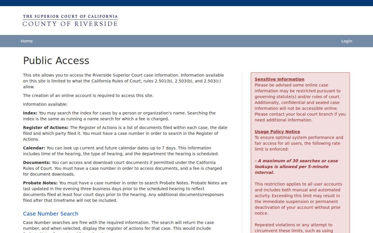 Palm Springs residents directory court search source